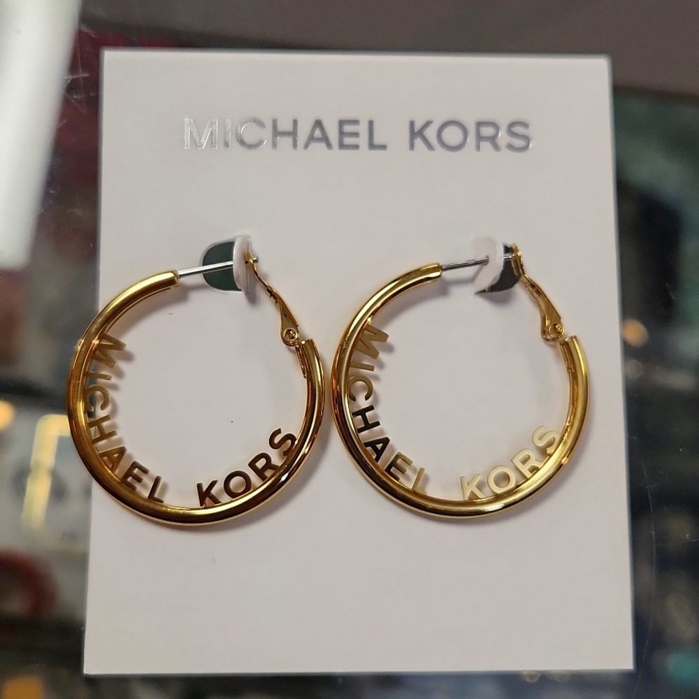 Michael kors stainless steel hoops